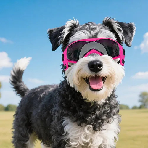 Miniatura 6 de Gafas de sol para perros de raza media, lentes de sol para perros pequeños, gafas de sol anti-UV para protección de ojos de mascotas, correas Rosa