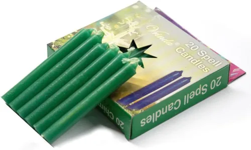 Vrinda® Juego de mini velas cónicas sin perfume de hechizo ritual de 20 a 4 pulgadas, ideal para trabajos de campanilla, altar, hechizo (verde)