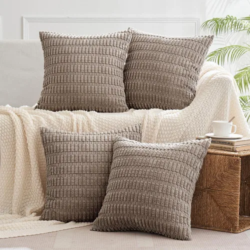 Miniatura 26 de MIULEE Juego de 4 fundas de almohada decorativas de pana estilo bohemio de primavera de 18 x 18 pulgadas para sofá, sala de estar, sofá y cama
