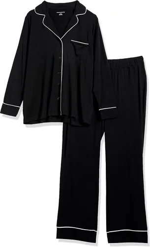 Miniatura 8 de Tienda Essentials - Conjunto de pijama de mujer con camisa de manga larga y pantalón largo de algodón modal
