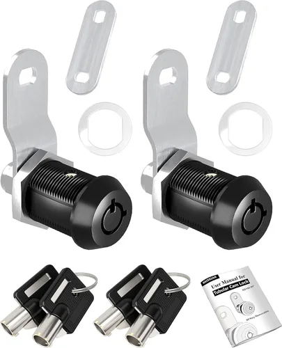 Miniatura 10 de Cerraduras para puerta de almacenamiento, cerradura de leva cilíndrica para puerta de almacenamiento de RV, caja de herramientas, carro