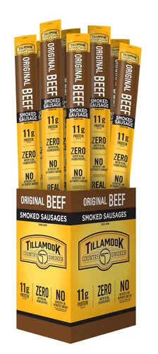 Miniatura 8 de Tillamook Country Smoker Salchichas ahumadas de madera dura, salchicha de cazador, 1.44 onzas, 24