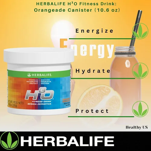 Miniatura 6 de Herbalife H³O Fitness Drink: recipiente de Orangeade de 10.6 oz (300 g), mezcla de carbohidratos para energía inmediata, energiza, hidrata, protege