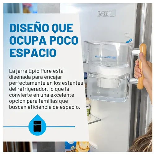 Miniatura 6 de Epic Water Filters Jarras con Filtro Puro para Agua Potable, Filtro de 10 Tazas 150 Galones, Tritan Libre de BPA, Elimina Fluoruro, Cloro, Plomo