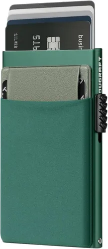 Miniatura 8 de DUGRAFT Tarjetero para tarjetas de crédito con bolsillo para dinero, minimalista, delgado, de aluminio, de metal, para hombres, con bloqueo RFID