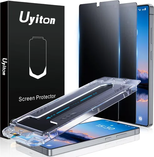 Miniatura 32 de Uyiton UnBreak-Glass - Protector de pantalla de privacidad para Samsung Galaxy S25 Ultra, soporte ultrasónico de huellas dactilares, marco de Negro