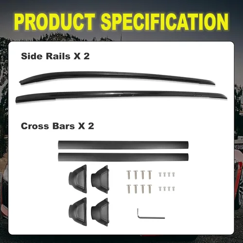 Miniatura 2 de Portaequipajes para techo, rieles laterales y barras transversales compatibles con Honda CRV CR-V 2017-2022 Kit de rieles y barras transversales