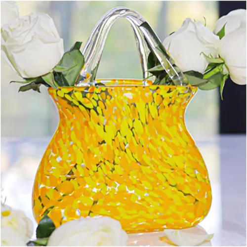 Miniatura 8 de Bag Vase, Unique Bag Vase Within Bubbles Handbag Vase Glass Bag Vase, Glass Vase for Home Décor,Living Room,Office,Garden,Wedding,Purple
