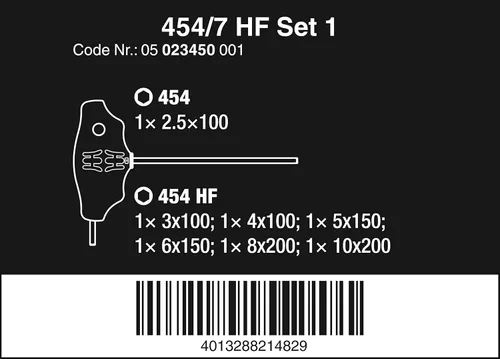 Miniatura 2 de WERA 05023450001 454/7 Juego de destornilladores HF 1 Juego de destornilladores con mango en T Hex-Plus con función de sujeción, 7 piezas