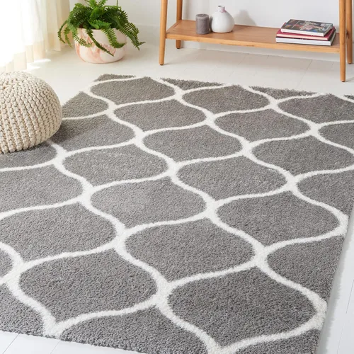Miniatura 38 de SAFAVIEH Tahoe Shag Collection - Alfombra para pasillo, 2 x 9 pies, color beige y blanco, diseño de enrejado, no desprende pelusa y de fácil