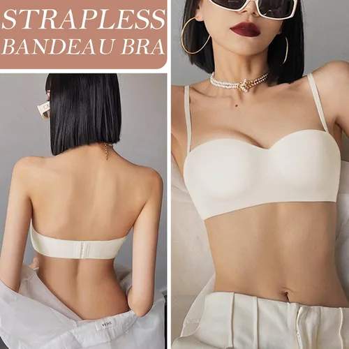 Miniatura 2 de WOWENY Sujetadores sin tirantes para mujer, brasier sin varillas, brasier de silicona antideslizante, sin costuras, acolchado, cómodo tubo superior