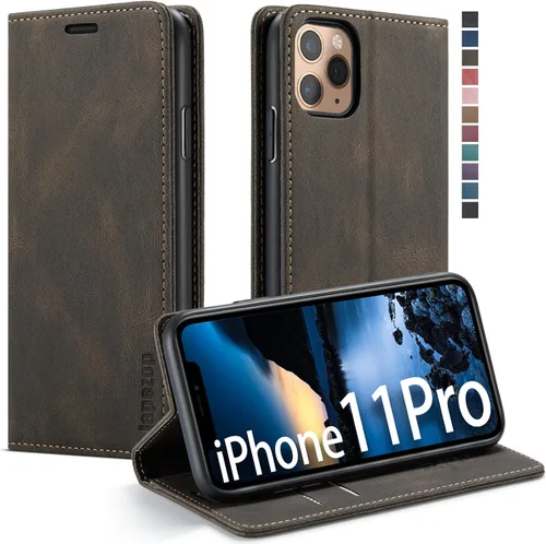 Miniatura 20 de japezop Funda compatible con iPhone 11, iPhone 11 con bloqueo RFID, soporte de tarjetero, funda de cuero con tapa para iPhone 11 de 6.1 pulgadas
