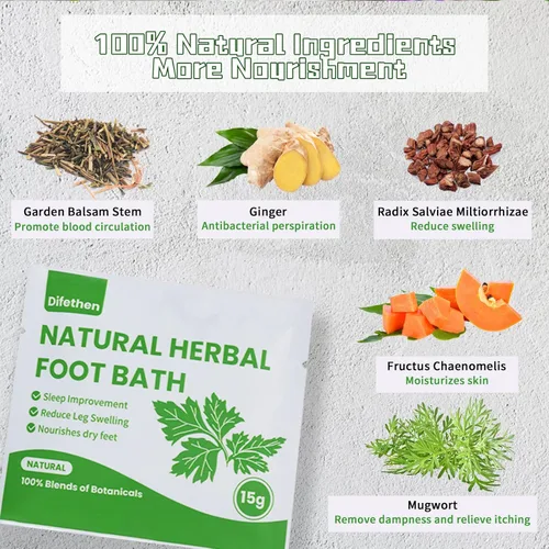 Miniatura 3 de Remojo natural para pies de artemisa/ajenjo, bolsa de baño de pies de jengibre linfático, spa de pies antihinchazón que promueve el metabolismo