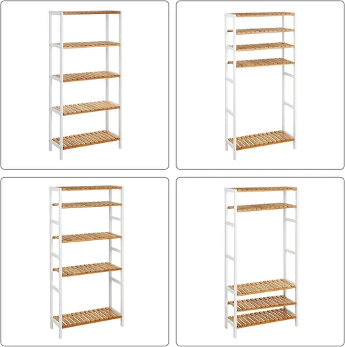 Miniatura 8 de SONGMICS Estantería de almacenamiento de bambú, estantería de 5 niveles, multifuncional, en la entrada, baño, sala de estar, balcón, cocina, 10.2 x