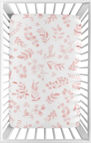 Miniatura 15 de Sweet Jojo Designs Sábanas bajeras para cuna (hojas florales rosas bohemias) para niñas, guardería infantil, habitación de niños pequeños - Colchón