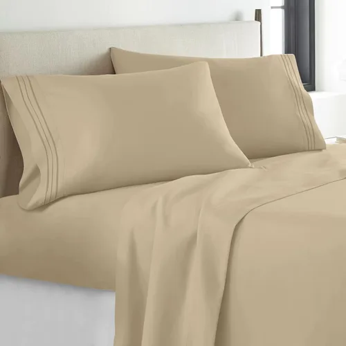 Miniatura 24 de YIYEA - Juego de sábanas tamaño King, sábanas de hotel de lujo de 1800 hilos de microfibra cepillada para cama tamaño King - Extra suaves, bolsillo