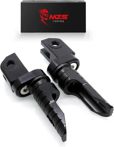 Miniatura 22 de MZS Estriberas de motocicleta compatibles con ZX4R ZX4RR ZX25R EX 400 Z400 2018-2025, estriberas delanteras ajustables para pedal, color negro CNC