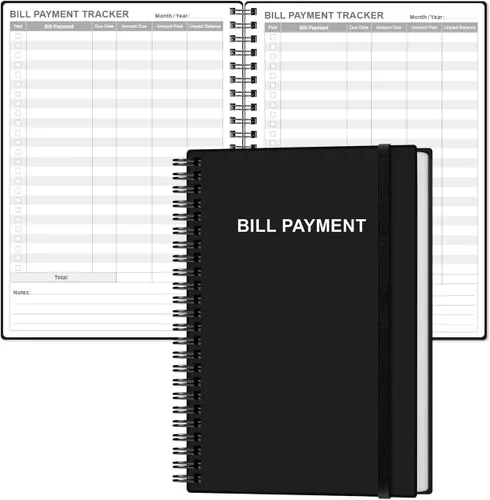 Cuaderno de seguimiento de pagos de facturas, organizador mensual de facturas y planificador para presupuestos personales financieros, organizador