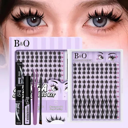 Miniatura 17 de B&Qaugen Pegamento de pestañas impermeable de 0.3 fl oz para pegar y sellar pestañas para racimos de pestañas, 72 horas, pegamento de pestañas negro