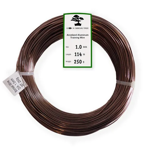 Miniatura 6 de Alambre de aluminio anodizado de 1.0mm para entrenamiento de bonsái de 250g, rollo grande (114 metros) - Elija su tamaño y color (1.0mm, Negro)