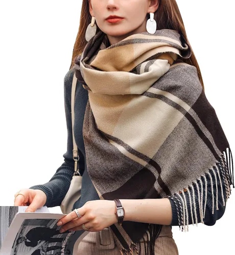 Miniatura 3 de SPELLTIVE Bufanda clásica de cachemira suave para mujer