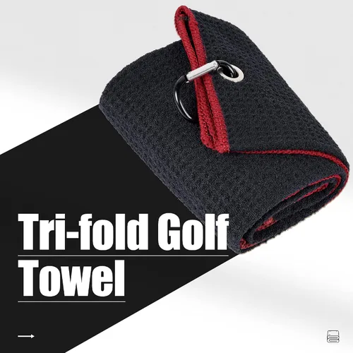 Miniatura 2 de Mile High Life Premium Waffle-Weave Golf Towel 16" X 24" Extra Absorbent & Quick-Dry Ultra-Soft Microfiber Carabiner Clip Multi
