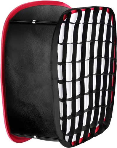 Neewer Caja de luz Softbox plegable con clip de correa, rejilla y bolsa de transporte Compatible con paneles de luz LED Neewer 480/660/530, apertura