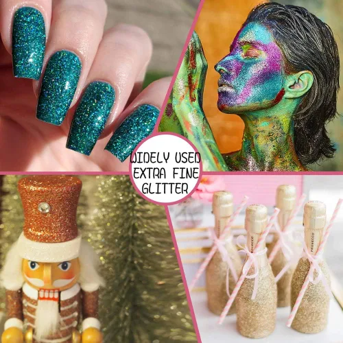 Miniatura 5 de Brillantina extrafina, juego de 24 colores cosméticos para arte de uñas, manualidades de resina, dispensador de polvo de brillantina suelta