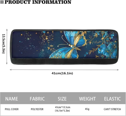 Miniatura 5 de DISNIMO Juego de 2 fundas para manijas de puerta de refrigerador con diseño floral de mariposa azul, protector de decoración de electrodomésticos