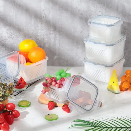 Miniatura 7 de 6 recipientes de almacenamiento de frutas para refrigerador, contenedores de almacenamiento de alimentos, frutas y frutas, frutas y verduras, carne