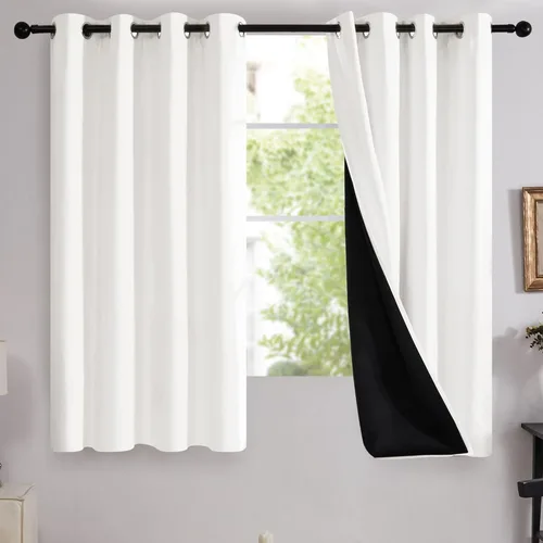 Miniatura 52 de Deconovo Cortinas 100% opacas, cortinas de ventana con aislamiento térmico, paneles reductores de ruido, cortinas de forro negro, con ojales