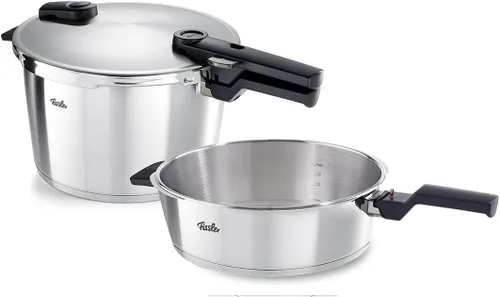 Fissler Vitaquick Premium - Juego de 2 piezas de tamaño grande, olla a presión de 4.2 cuartos de galón y 8.5 cuartos de galón