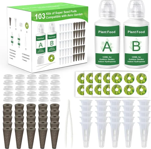Miniatura 12 de Seed Starter - Esponjas de cultivo para aerogarden, cápsulas de repuesto equilibradas con PH para sistema hidropónico de interiores, paquete de 50