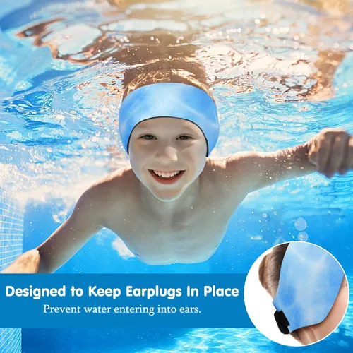 Miniatura 3 de HeySplash Diadema de natación, tapones para los oídos de natación, banda para los oídos de nadador, tapones para los oídos para niños, protector