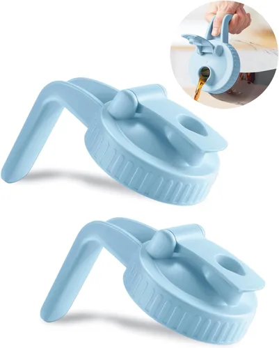 Miniatura 13 de Paquete de 2 tapas para frascos Mason de boca ancha en forma de V con asa, tapa con pico vertedor para frasco Mason con tapa abatible extendida, Rosa