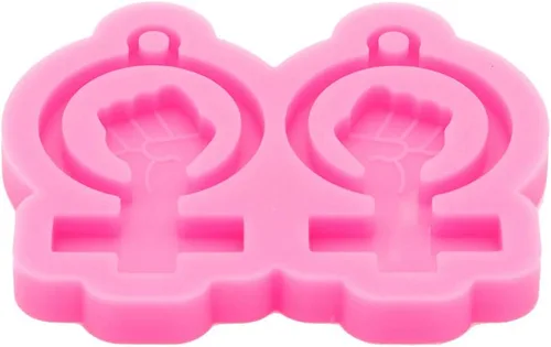 Miniatura 4 de Angel Wings Moldes de aretes con forma de puño súper brillante, silicona, moldes epoxi para manualidades, fabricación de joyas, color rosa