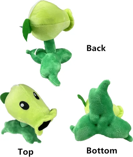 Miniatura 4 de JHESAO 7 "Plantas y Zombies PVZ Peluche Peashooter Juguetes PVZ 1 2 Peluche Suave Zombies Muñeca Green Pea Shooter Juguete de peluche Nuevo