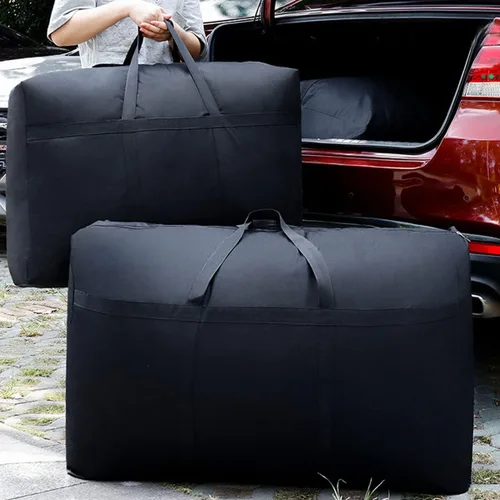 Miniatura 3 de Bolsas de almacenamiento multiuso extragrandes resistentes, bolsas de viaje para ahorrar espacio, para mudanzas (Negro, 100L)