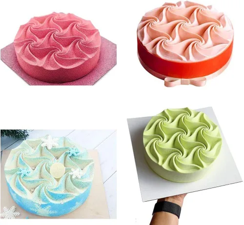 Miniatura 4 de Molde de silicona para pastel de mousse francés de una sola flor 3D de 6 pulgadas, molde de silicona para tartas, crisantemo, girasol, dona, barra