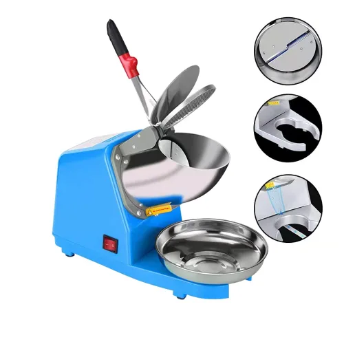 Miniatura 3 de Yahpetes Máquina eléctrica de hielo afeitado, 1 unidad, trituradora de hielo de doble cuchilla, máquina de cono de nieve, 187 lbs/hora para uso