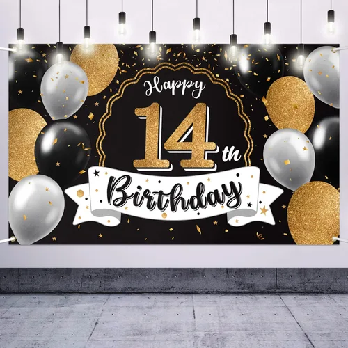 Miniatura 31 de Decoración de feliz cumpleaños número 100, globo negro y dorado número 100, cartel de fondo grande de cumpleaños – Decoración de fiesta