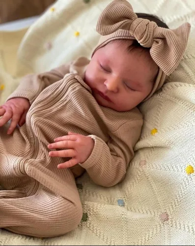 Miniatura 5 de Angelbaby Muñecas bebé reborn de 19 pulgadas, bebé recién nacida realista que duerme, muñeca Laura, bebé suave de silicona, sensación de bebé