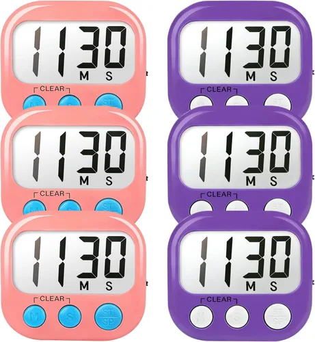 Miniatura 14 de Temporizadores de aula para profesores y niños, temporizador digital magnético grande, suministros para profesores, paquete de 12, azul y verde Azul