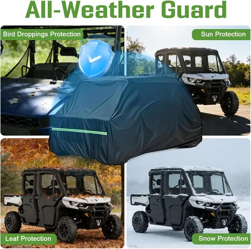 Miniatura 8 de Funda UTV de 4 plazas 420D impermeable para todo tipo de clima, compatible con Polaris Ranger Crew XP 1000 Mule RZR XP 4 Talon con tiras