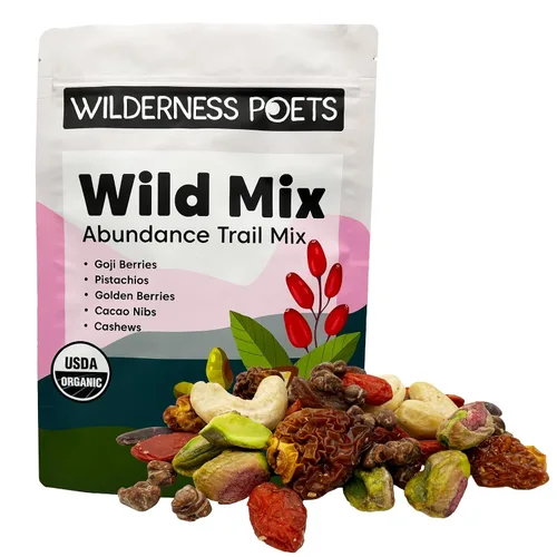 Miniatura 10 de Wilderness Poets, Abundance Wild Mix - Mezcla orgánica de superalimentos crudos (3.25 onzas) de anacardo, pistacho, baya de Goji, cacao, pasas
