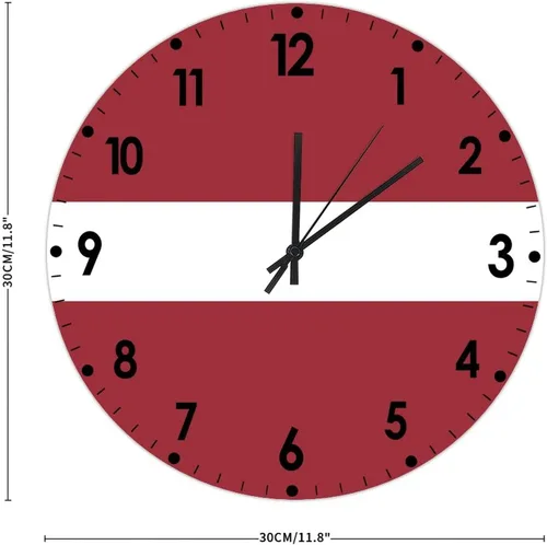 Miniatura 446 de Cheyan Reloj de pared con bandera de Canadá de 12 pulgadas, silencioso, sin tictac, de PVC, funciona con pilas, reloj redondo decorativo, regalo