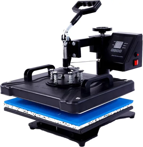 Máquina de prensa de calor para camisas de 12 x 10 pulgadas, portátil, manos libres, calor rápido, fácil de presionar, máquina de impresión de