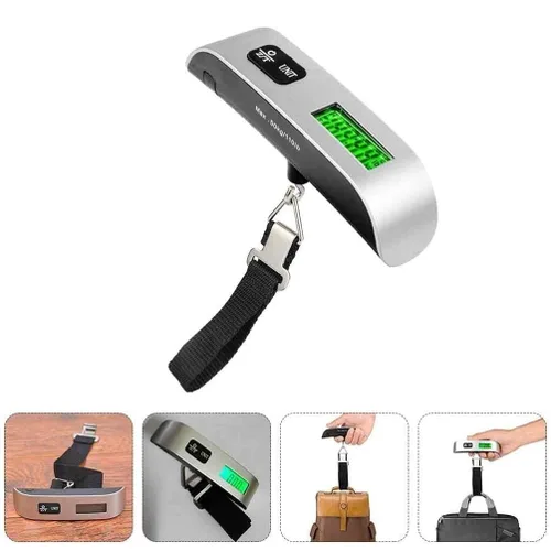 Miniatura 4 de Báscula digital de equipaje, báscula digital portátil para colgar, báscula digital de equipaje colgante de 110 libras con retroiluminación