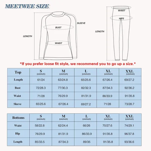 Miniatura 7 de MEETWEE Ropa interior térmica para mujer, Long Johns Ski para clima frío, capa base, cálida parte superior e inferior de invierno para correr