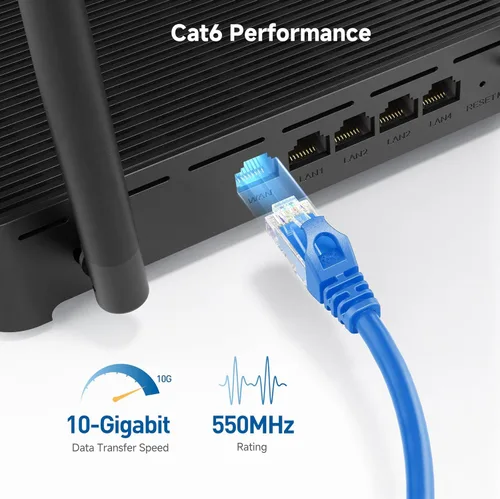 Miniatura 3 de Cable Matters 10Gbps 5-Pack Cable Ethernet Cat 6 sin enganches - 14 pies, cable Cat 6, cable Cat6, cable Ethernet, azul